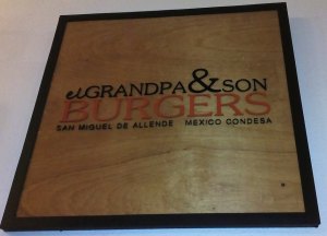 Sign at El Gran Panzón restaurant in San Miguel's Fábrica la Aurora art gallery complex.